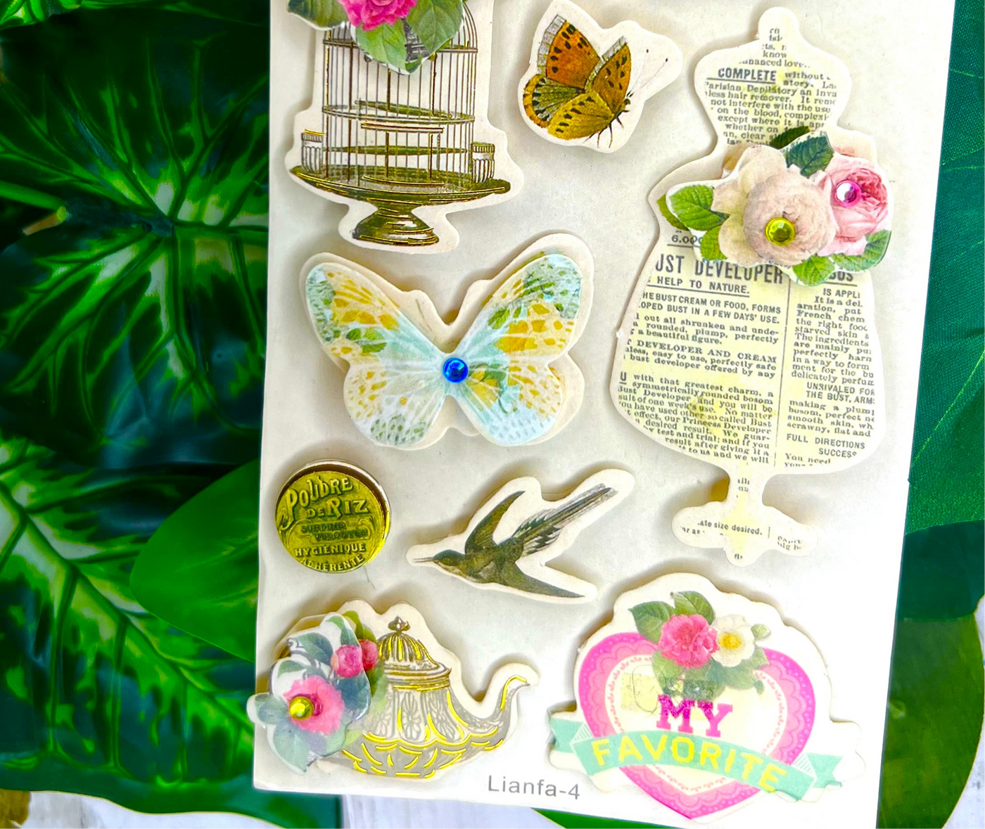 Vintage Bird : 3D Stickers