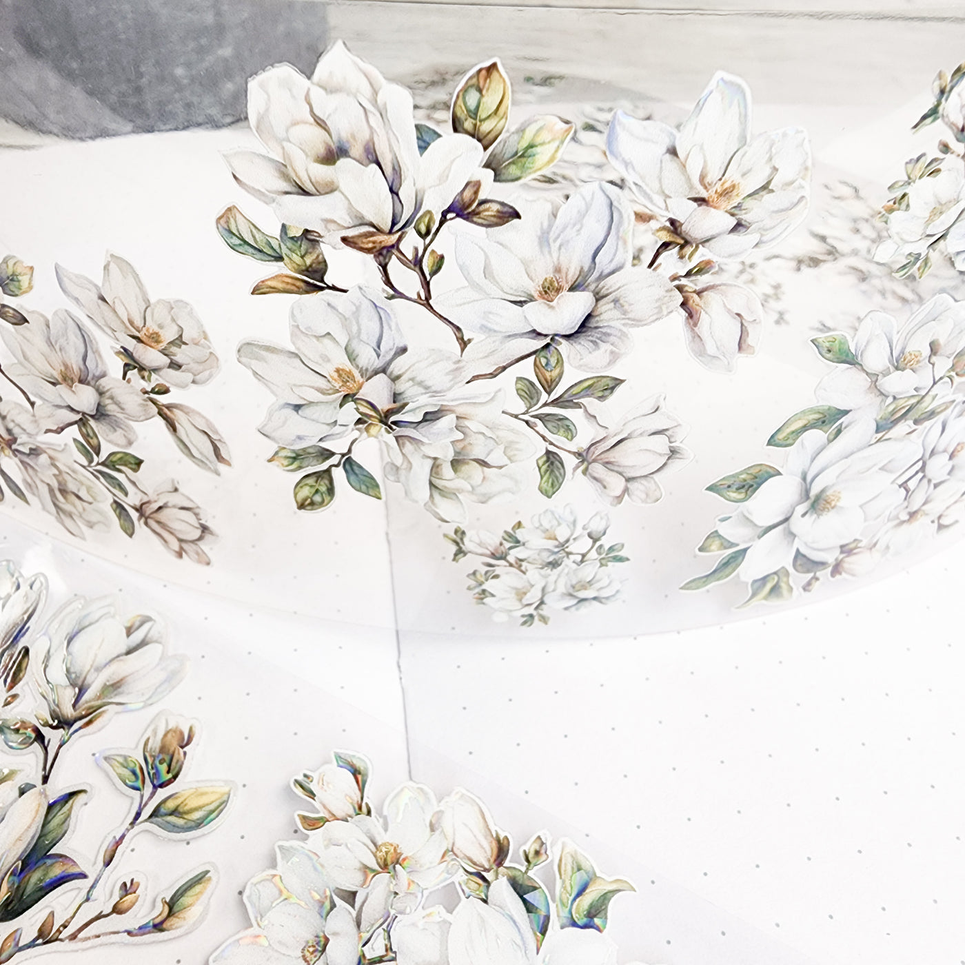 White Magnolias : Decorative P.E.T Tape