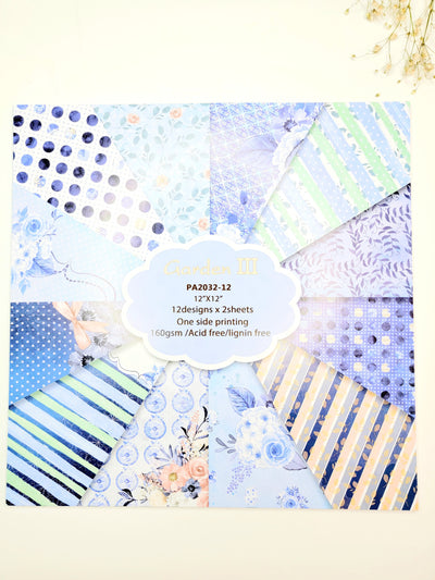 Garden III : Patterned Cardmaking 12"x 12" Scrapbooking Paper - Thehealinghandbook