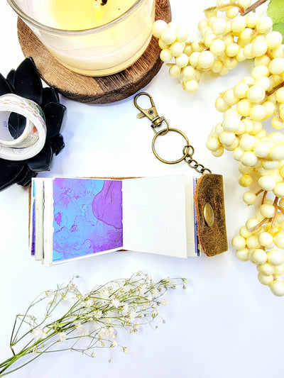 Tiny Journal keychain - Handcrafted Leather - Thehealinghandbook