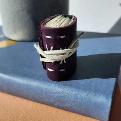 Puple Daisy : Tiny Leather Journal - Thehealinghandbook