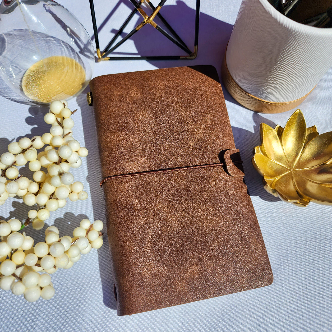 Cappuccino Brown  : Vegan Leather Travel Journal - Thehealinghandbook