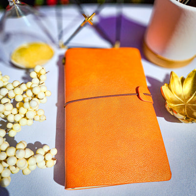 Sunset Orange : Vegan Leather Travel Journal - Thehealinghandbook