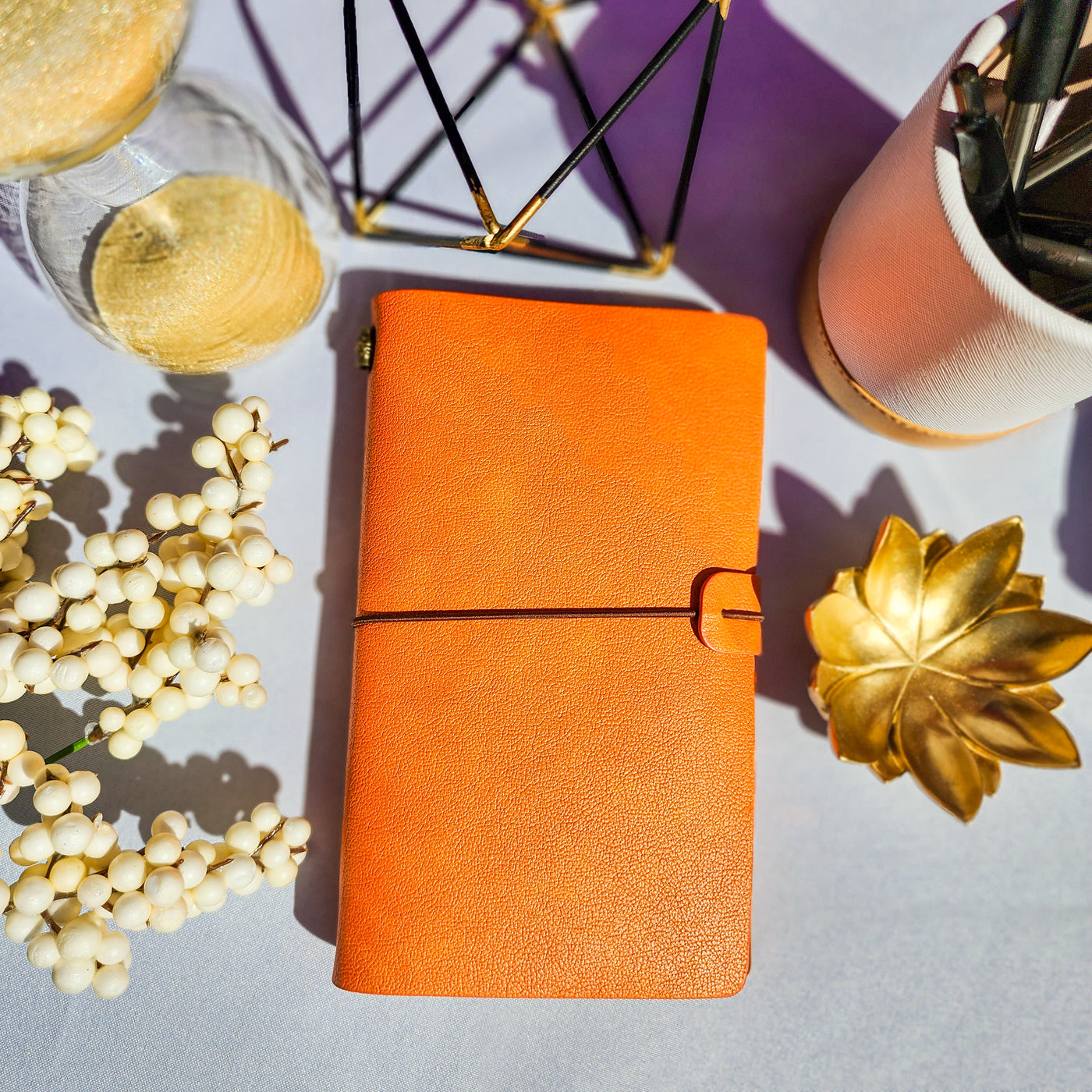 Sunset Orange : Vegan Leather Travel Journal - Thehealinghandbook