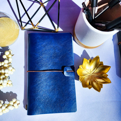 Midnight Blue :  Leather Travel Journal - Thehealinghandbook