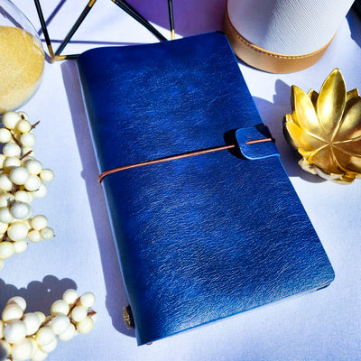 Midnight Blue :  Leather Travel Journal - Thehealinghandbook