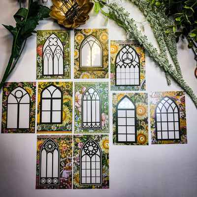 Floral Pixie Window  :  Windowsill Garden P.E.T. Stickers