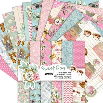 Sweet Day Journal Patterned Cardmaking 6"x 6" Scrapbooking Paper - Thehealinghandbook