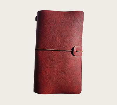 Scarlet Red  : Vegan Leather Travel Journal - Thehealinghandbook