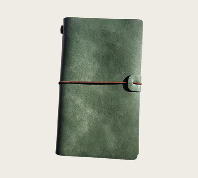 Jade Green Vegan Leather Travel Journal - Thehealinghandbook