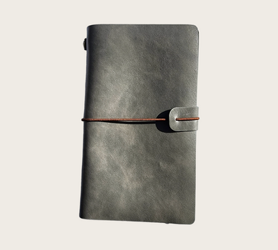 Stone Grey  : Vegan Leather Travel Journal - Thehealinghandbook